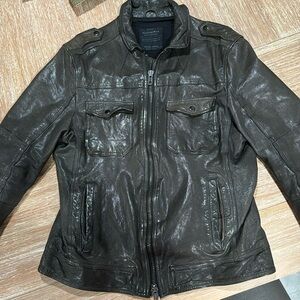 Allsaints leather jacket XL Spitalfield